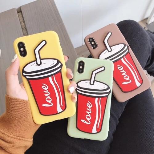 3D Cola Soft Case for Huawei Y3 II Y5 Lite Y6 2017 Y6II Y6 2019 Y7 Prime 2018 Y5P Y6S Y6P Cute Silicone Cup TPU Phone Back Cover