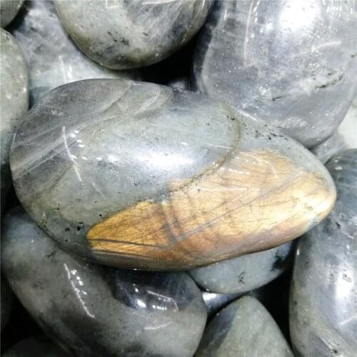 Natural Stone Labradorite Sphere Egg Healing Reiki Stone Carving Crafts Palm Stone