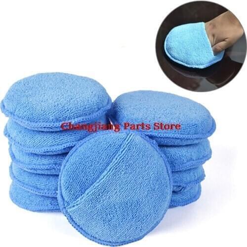 New 1pc Microfiber Wax Applicator Pad 5" Diameter with Finger Pocket Polish Car Apply Remover Buff Pads