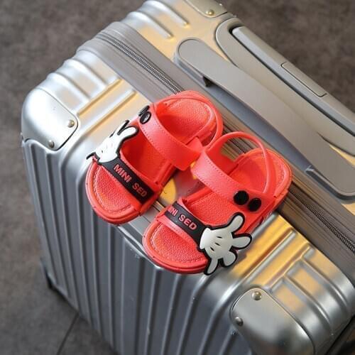 Disneys new summer childrens shoes boy sandals girls cartoon Mickey palm beach shoes baby toddler sandals