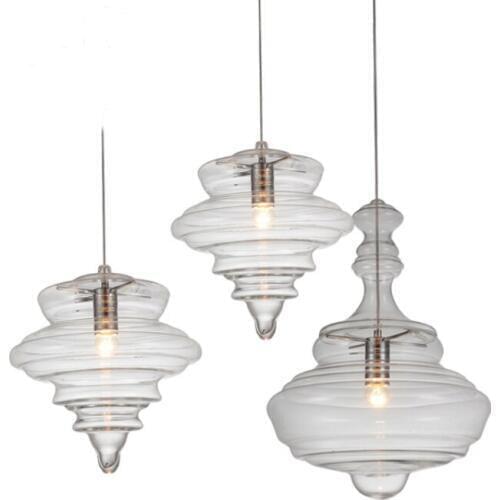 New Transparent Glass Dining Room Led Pendant Lights Vintage Living room Restaurant Hall Pendant Lamp Loft Deco Hanging Lamp
