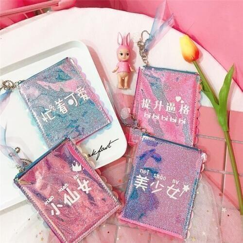 Toy storage Purses Small Fresh Casual Laser Pu Coin Wallet storage bag Cartoon necessarie para maquiagem anker organizador armar