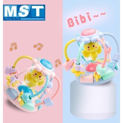 Early Educational Musical Teether Hand Bell Baby Toys Mobiles Baby Rattles For 0-12 Months Newborns Kids Hand Grasping Balls