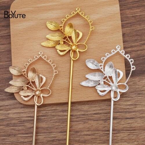 BoYuTe (10 Pieces/Lot) 47*46MM Alloy Butterfly Flower Hair Stick Factory Supply Diy Antique Chinese Clothing Accessories