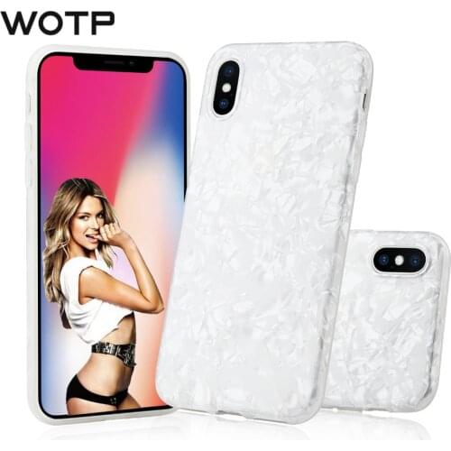 WOTP Luxury Conch Shell Soft IMD Phone Case For iPhone X Fashion Colorful Cute Back Cover For iPhone 6 6S 7 8 Plus For Girl HOT