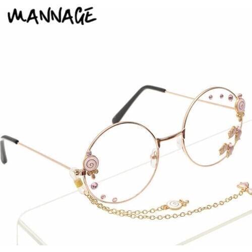 Cute Bowknot Lollipop Pendant Optical Glasses Handmade Round Girls Decorative Eyeglasses Clear Lens Glass Frame