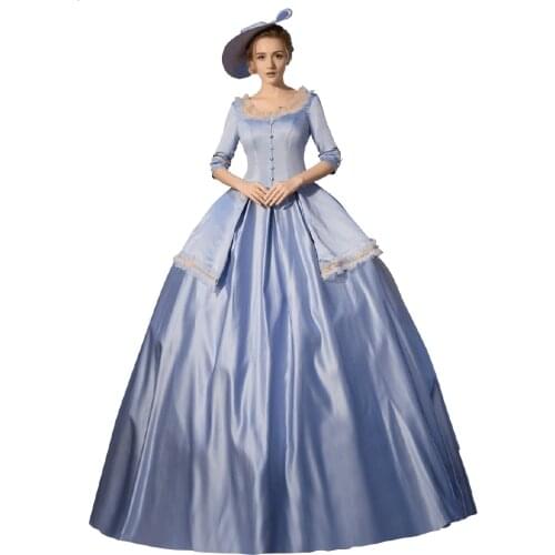 Water Blue European Court Full Dress Ma'am Show Dress Code Britain A Royal House Theatre Annual Meeting Prom dress ball gown