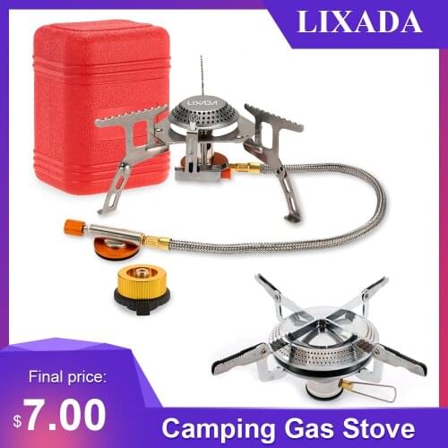 Lixada Camping Equipment 3000W Camping Gas Stove Outdoor Fuel Folding Camping Cookware Portable Foldable Cooking Split Stove 캠핑