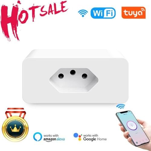 Smart Plug WiFi Socket BR 16A Power Monitor Timing Function Tuya SmartLife APP Control Works With Alexa Google Assistant