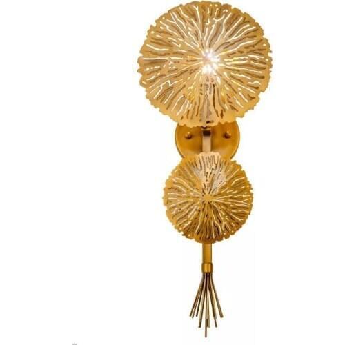 Special Gold Circular Parlor Led Pendant Lights Bedroom Bedside Wall Sconce Salon Wall Lamp Loft Indoor Decoration Surface mount