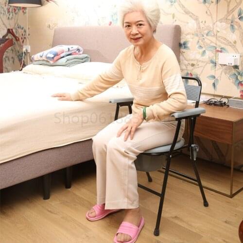 Installation-free commode chair for the elderly, one chair for home use, mobile toilet chair for the disabled, foldable