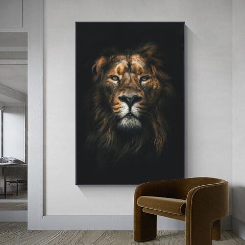 Ferocious Lion Canvas Painting Print Wall Art Picture For Living Room Home Decor Wall Decoration Frameless
