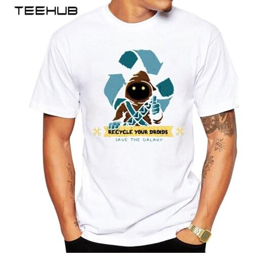 TEEHUB Mens New Fashion Recycle your droids Design Short Sleeve T-Shirt Cool Printed Tops Hipster Tee Shirts