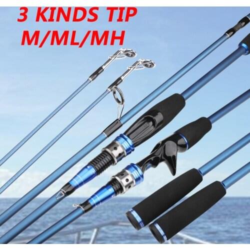 Casting Spinning Fishing Rod 2.1m Power M ML MH Carbon Rod Pole 2 Section 1/2/3 Tips Fishing Pole Lure