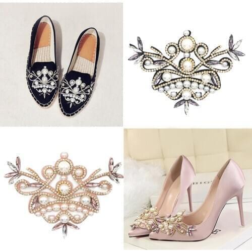 Pack Of 2 Rhinestone Crystal Shoe Charms Bridal High Heel Shoes Decoration