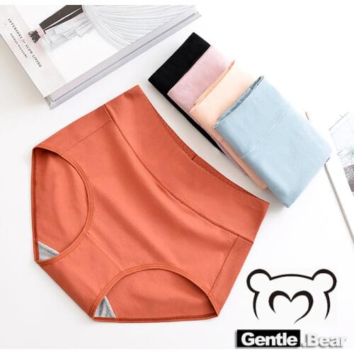 Gentle.Bear Cotton womens Panties elastic soft large size XXXXL Ladies underwear Breathable sexy High waist briefs