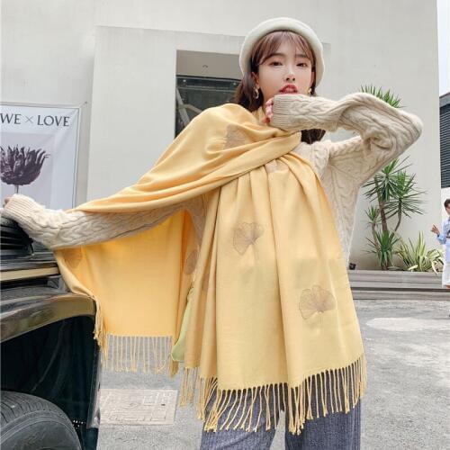 Women Winter Scarf 2019New Cashmere Scarves Thick Neck Warm Headband Hijab Lady shawls Wraps Embroidery Pashmina Female Echarpe