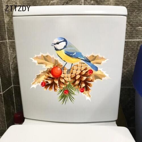 ZTTZDY 24.4CM×19.9CM Christmas Dress Up Bird Home Decoration Wall Decals Fashion Toilet Stickers T2-0953