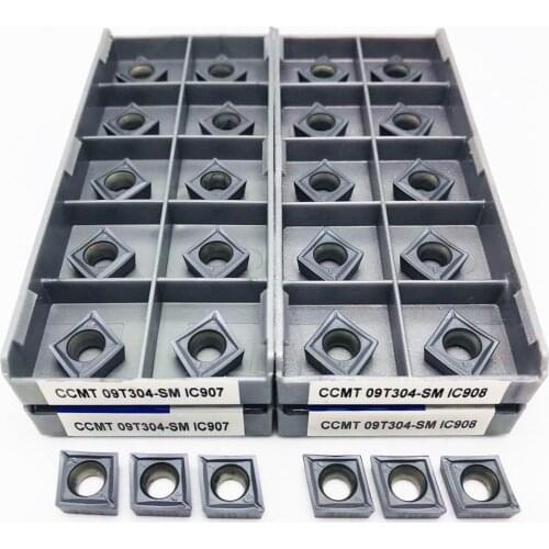 10PCS CCMT09T304 SM IC907 IC908 32.51 Internal Turning Tool Carbide Insert Lathe Parts Tool Cutting Tool CNC Tool Tokarnyy CCMT