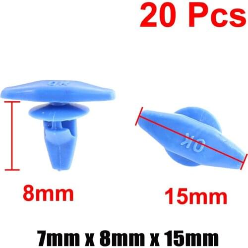 X Autohaux 50 Pcs Blue Plastic Rivet Bumper Lining Trim Panel Fastener Clips For Toyota Chevrolet