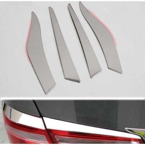 4pcs Stainless Car Rear Tail Light Lamp Taillight Eyebrow Cover Trim Strip Decoration For 2014 VW Bora Car Styling