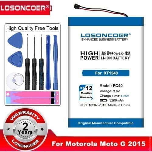 LOSONCOER 3200mAh FC40 Battery for Motorola Moto G 2015 for Moto G3 XT1540 XT1541 XT1543 XT1548 XT1550 XT1557 xt1544