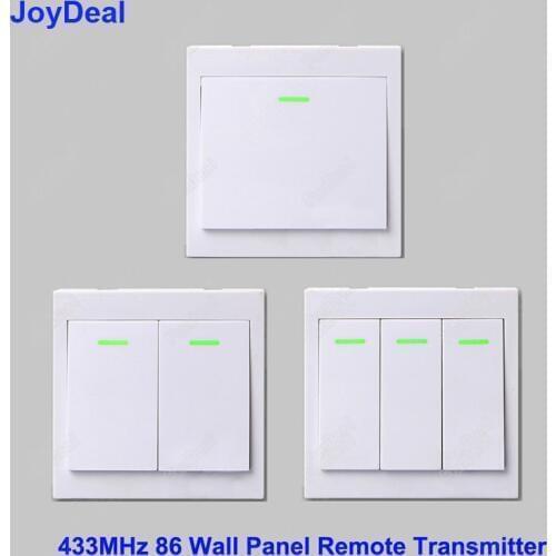 433 Mhz 86 Wall Panel Wireless Remote Transmitter 1 2 3 Button Sticky RF TX Smart Home Living Room Bedroom Remote Control Switch