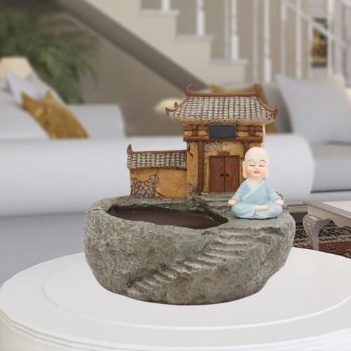 Buddhism Temple Resin Flowerpot Succulent Planter Monk Green Plants Cactus Container Home Garden Decoration Bonsai Flower Pot