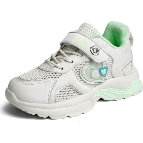 Children Shoes For Girls Sneakers Kids Casual Shoes Hook&Loop Rubber Footwear School Trainers Breathable Mesh Student School