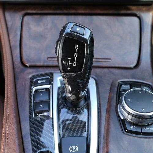 For BMW X5 F15 X6 F16 X3 F25 X4 F26 Real Carbon Fiber Forged pattern Car Gear Shift Panel Frame Gear Knob Cover car Accessories