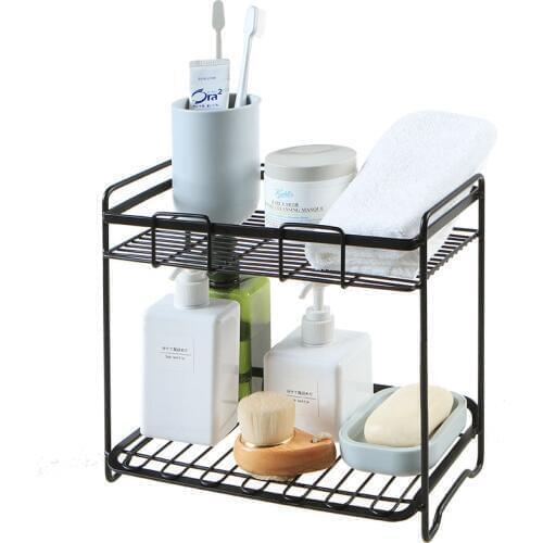 BF040 Double layer combined rack,Creative iron art Spray Kitchen Spice Rack seasoning kitchenware storage rack 26.5*15*24cm