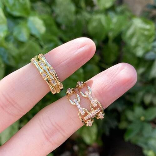 Funmode Luxury Design Hip Hop Open Ring Adjustable Ring Bridal Jewelry anillos mujer matching rings Wholesale FR186