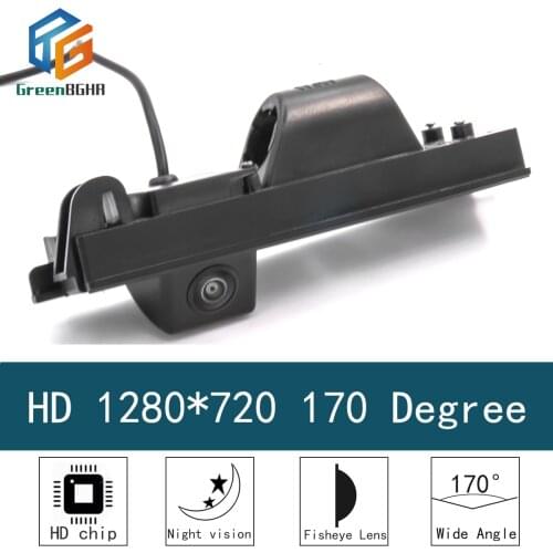 GreenBGHR HD 1280*720 Fisheye 170 Degree Car Reversing Rear View Camera For Citroen C1 2014~Present Peugeot 108 2014~Present