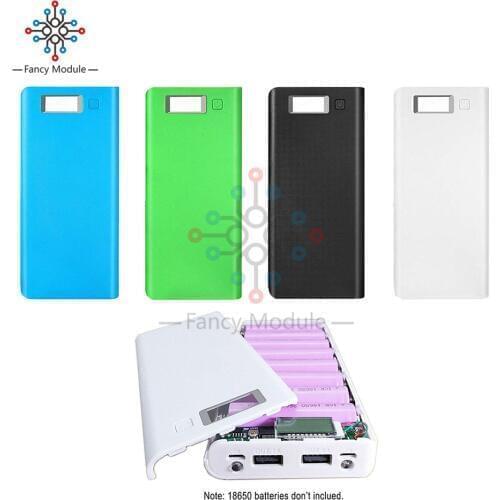 DIY Kit Dual USB 5V2.1A/5V1A 18650 Battery Power Bank Charger Case 8PCS 18650 Battery Holder LCD Indicator Dual Micro USB Input