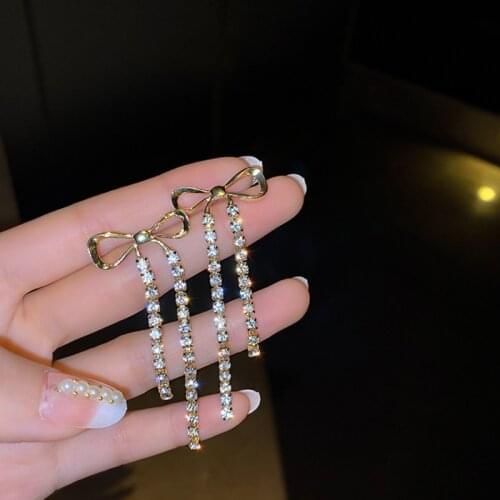 Summer new personality creative bow pendant earrings luxury fashion prom party female earrings holiday gift jewelry