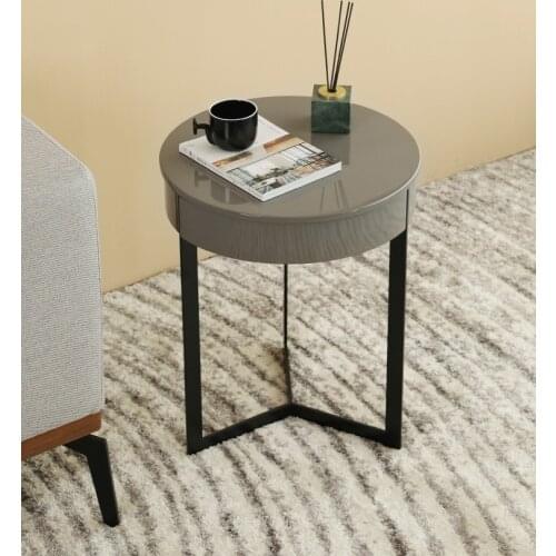 Small Round Table Modern Minimalist Sofa Side Cabinet Small Coffee Table Nordic Designer Corner Bedside Table