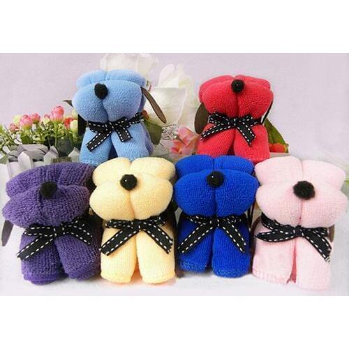 Cute Dog Cake Shape Towel Soft Breathable Cotton Washcloth Wedding Gifts Present