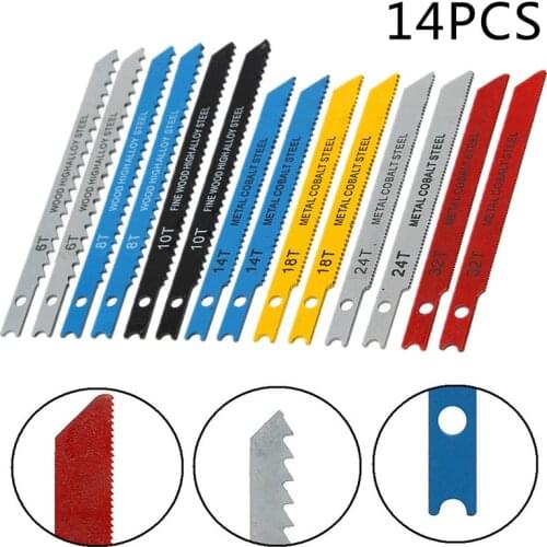 14Pcs Jigsaw Blades Set Assorted U Fitting Jigsaw Blades Set Metal Plastic Wood Aluminum Cutting For Black & Decker