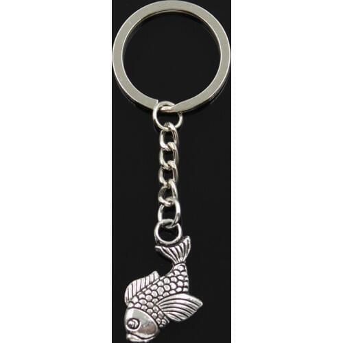 New Fashion Keychain 32x19mm Carp Fish Pendants DIY Men Jewelry Car Key Chain Ring Holder Souvenir For Gift
