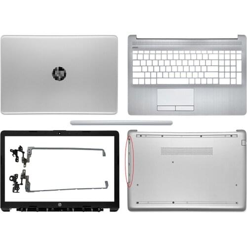 New Laptop LCD Back Cover/Front Bezel/Hinges/Palmrest/Bottom Case Top Back Case For HP 15-DA 15-DB 250 G7 255 G7 Silver