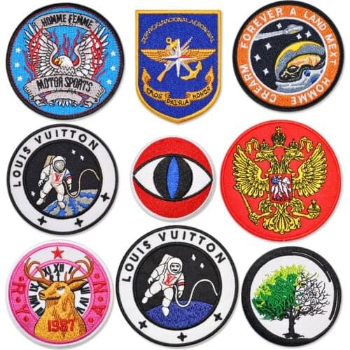 New Arrival Round Space Alien Rocket Eyes Stranger Things UFO Iron Patch for Clothing Punk Embroidered DIY Parches Applique