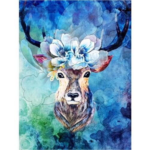 New Arrivals Deer & Flowers 5D DIY Full Round Diamond Painting 3D Embroidery Cross Stitch Rhinestone Mosaic Home Decor Art Y583