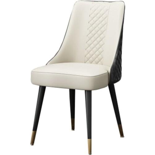 Dining chair household solid wood hotel chair leisure restaurant simple leather back stool