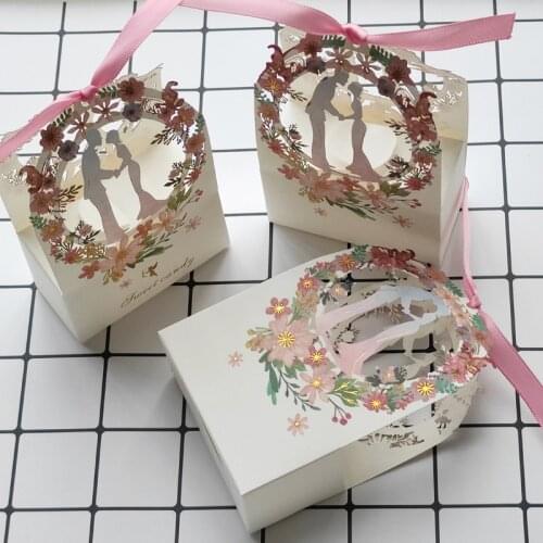 Gift Box Bride & Groom Packaging Bags Candy Box Small Boxes for Gifts Wedding & Engagement Party Favors Thank You Bags Gift Bag