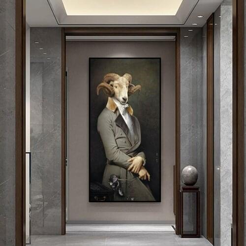 Animal Portrait Picture Canvas Painting Vintage Style Poster Decoration Mural Living Room Wall Art Prints for Modern Home Decor