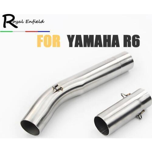 R6 51mm Motorcycle Exhaust Middle Link Pipe Connector Escape Moto Adapter for Yamaha R6 YZF-R6 1998 1999 2000 2001 2002-2015