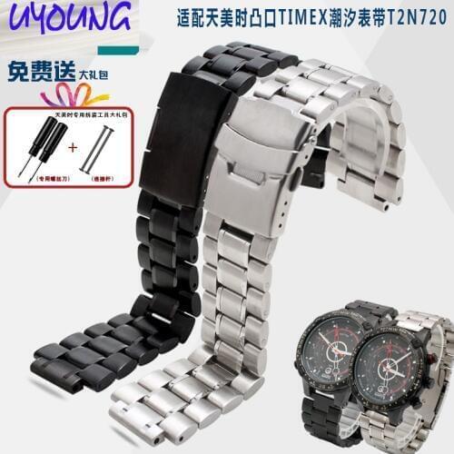 Stainless steel watch band Alternative tidal strap TW2R55500 T2N720 T2N721 T2N739 convex 16mm steel strip