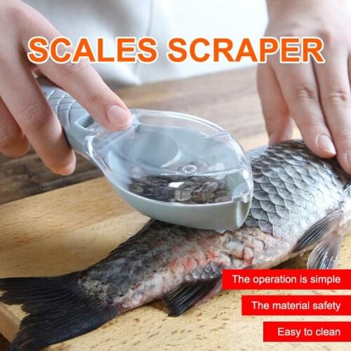 Fish Scales Graters Scraper Fish Cleaning Tool Scraping Scales Device With Cover Home Kitchen Cooking Fishing Tool Tackle