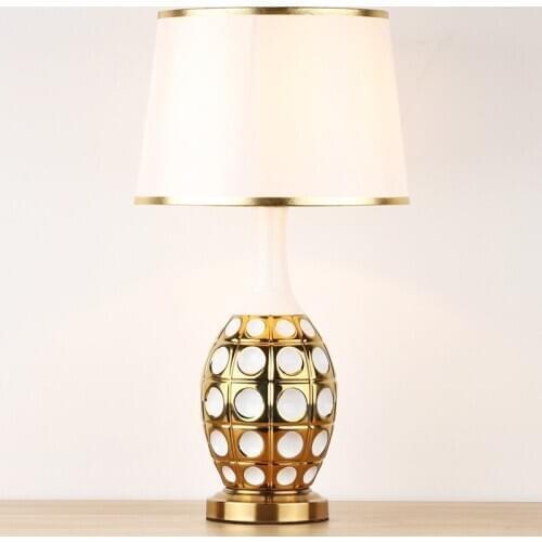 Modern minimalist ceramic table lamp Nordic style bedside living room bedroom table lamp gold