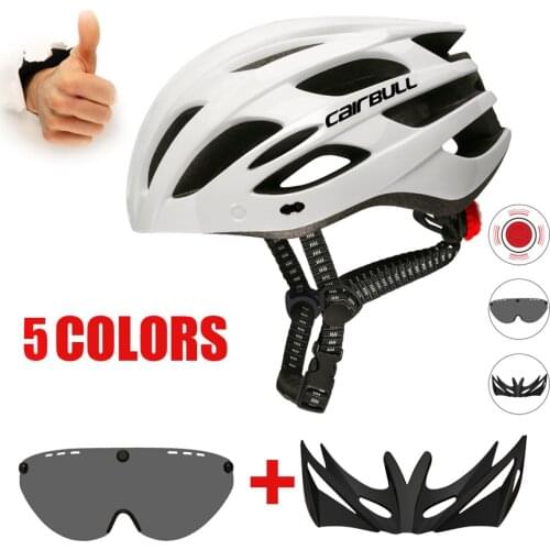Ultralight Helmets Bicycle With Removable Visor, Bike Goggles, Tail Light, Helmet Mtb Man, MTB Road Bike Cycling helmets